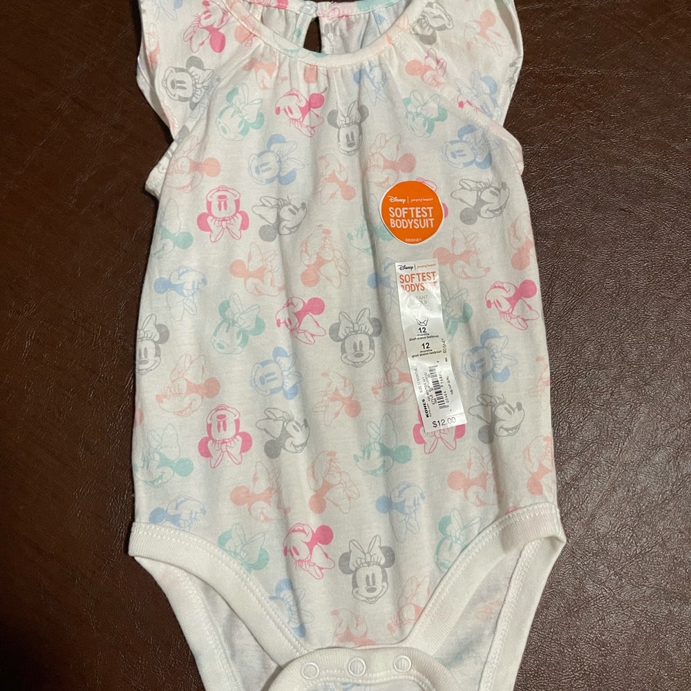 Minnie mouse baby girl onesie